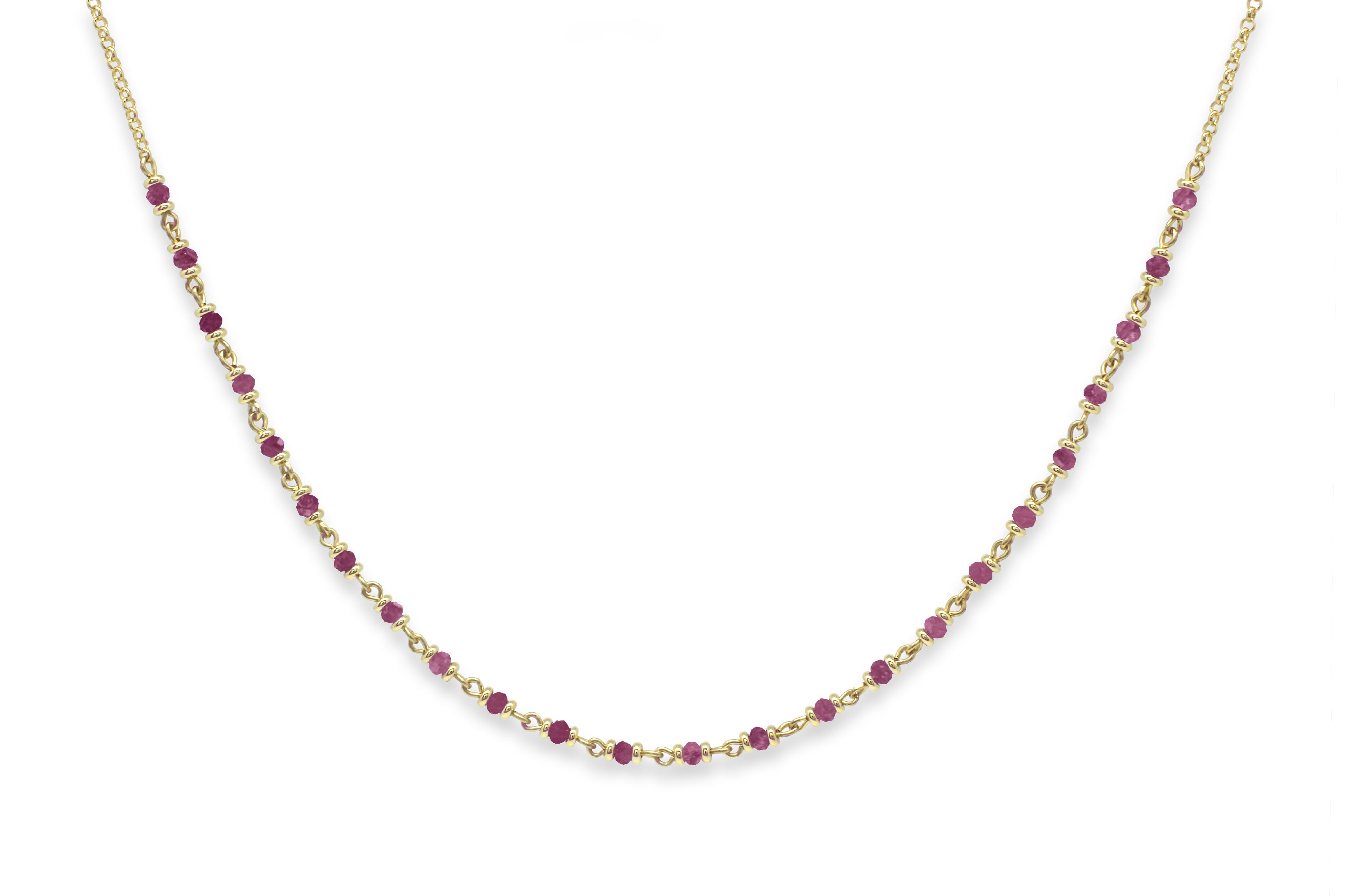 Panacea Pink Tourmaline Gold Gemstone Necklace