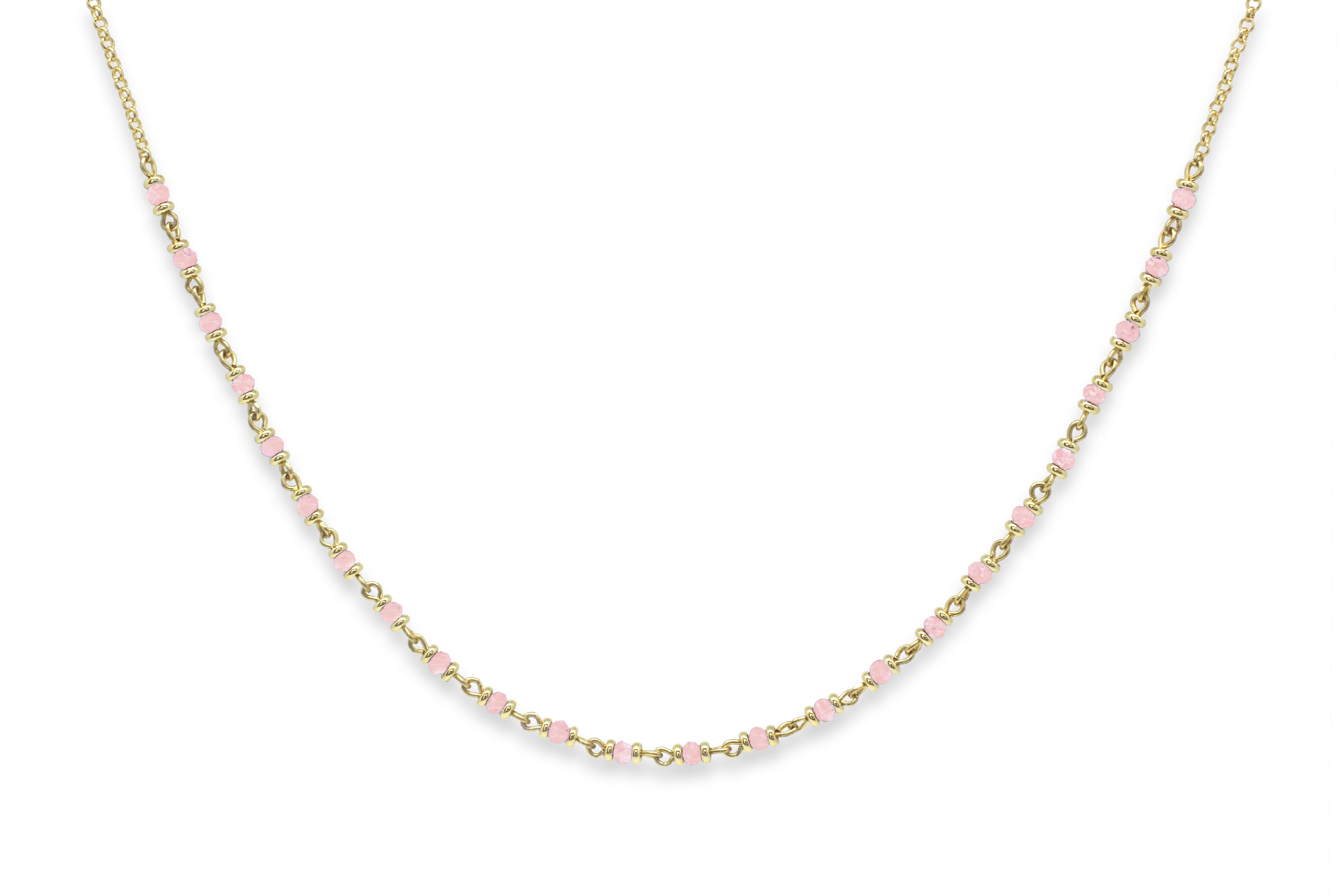 Panacea Rose Quartz Gold Gemstone Necklace