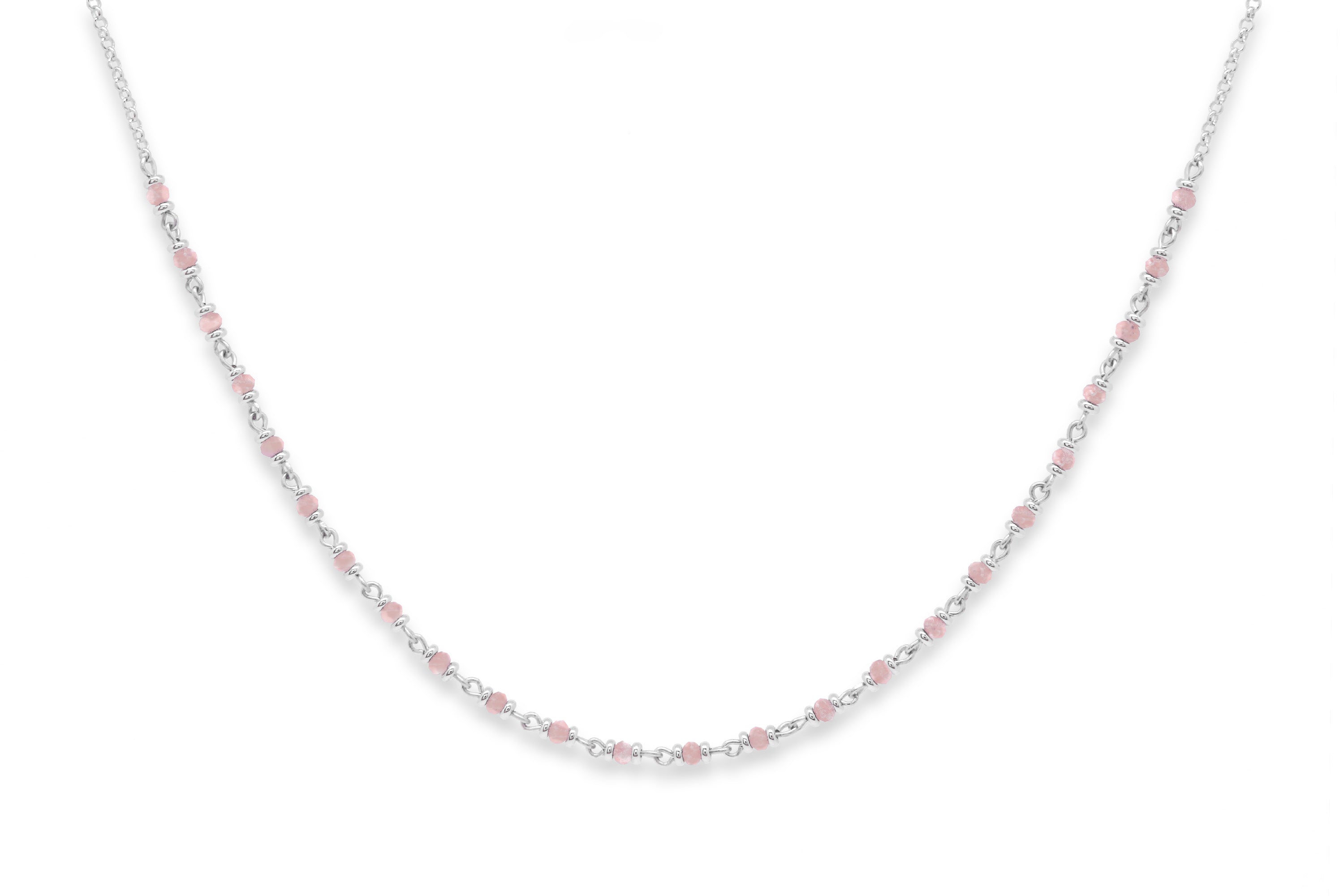 Panacea Rose Quartz Silver Gemstone Necklace